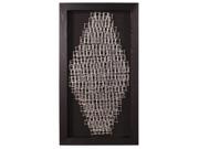 Howard Elliott 64024 Abstract Silver Nail Art w Black Wood Grain Veneer Frame Rectangle Wall Art
