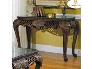 Homelegance Gladstone Rectangular Sofa Table w Black Marble Top
