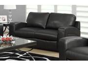 Monarch Specialties Black Bonded Leather Match Love Seat I 8502BK