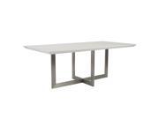 Euro Style Tosca Collection Tosca Dining Table in White Stainless Steel