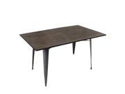 Lumisource Oregon Dining Table 59 X 36 In Espresso Wood And Antiqued Metal Frame