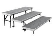 National Public Seating TransPort 3 Level Straight Riser in Gray