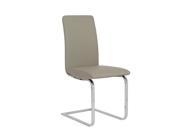 Eurostyle Cinzia Side Chair in Taupe Chrome [Set of 2]