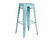 Office Star Bristow Collection 30 Antique Metal Barstool Antique Sky Blue Finish [Set of 2]