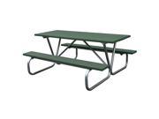 Eagle One 6 Ft Greenwood Picnic Table Metal Base In Green