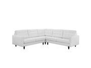 Empress 3 Piece Leather Sectional Sofa Set in White