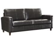 OSP Furniture Lounge Seating SL2813 EC1 Espresso Eco Leather Sofa w Espresso Finish Legs