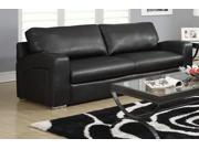 Monarch Specialties Black Bonded Leather Match Sofa I 8503BK