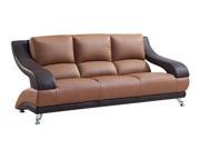 Global Furniture USA 982 Bonded Leather Sofa in Brown Dark Brown