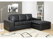 Monarch Specialties Black Bonded Leather Match Sofa Lounger I 8200BK