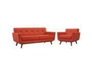 Modway Engage Armchair And Loveseat Set Of 2 In Atomic Red