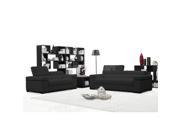 J M Furniture Soho 2 Piece Living Room Set in Black Leather