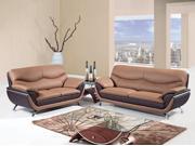 Global Furniture USA 2106 2 Piece Leather Match Living Room Set in Tan Brown