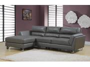 Monarch Specialties Charcoal Grey Bonded Leather Match Sofa Lounger I 8210GY