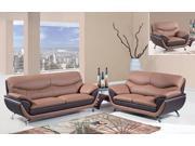 Global Furniture USA 2106 3 Piece Leather Match Living Room Set in Tan Brown