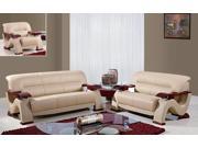Global Furniture USA 2033 CAP 3 Piece Bonded Leather Living Room Set in Cappuccino