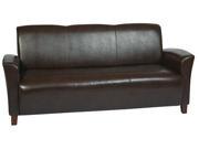 OSP Furniture Lounge Seating SL2273EC9 Mocha Eco Leather Sofa w Cherry Finish Legs