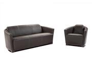 J M Furniture Hotel 2 Piece Living Room Set in Brown Italian Leather