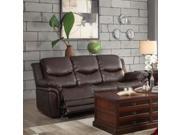 Homelegance St Louis Park Double Reclining Sofa in Brown Leather