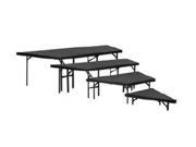 National Public Seating 36 Inch Wide 4 Level Stage Pie w Carpeted Surface