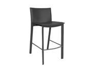 Moes Home Panca Counter Stool in Charcoal Leather [Set of 2]