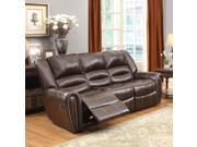 Homelegance Center Hill Double Reclining Sofa in Brown Leather