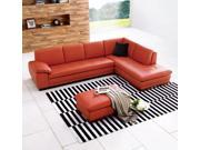 J M Furniture 625 2 Piece Italian Leather Living Room Set in Pumpkin