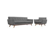 Modway Engage Armchair And Sofa Set Of 2 In Gray
