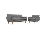 Modway Engage Armchair And Loveseat Set Of 2 In Gray