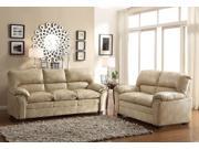 Homelegance Talon 2 Piece Living Room Set in Taupe Leather