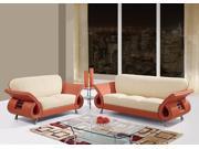 Global Furniture USA Charles 2 Piece Leather Living Room Set in Cappuccino Mahogany