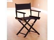Yu Shan Director s Chair In Black Frame with Black Canvas 18 Inch