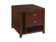 Hammary Tribecca 2 Drawer End Table in Root Beer