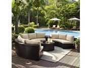 Crosley Catalina 6 Piece Outdoor Wicker Seating Set With Sand Cushions
