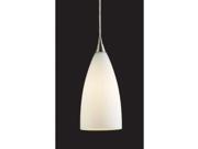 Elk Lighting 2581/1-LA 1 Light Pendant in Satin Nickel & White Glass Elk Lighting 2581/1-LA 1 Light Pendant in Satin Nickel & White Glass