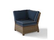 Crosley Biltmore Outdoor Wicker Sectional Corner Chair With Navy Cushions