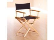 Yu Shan Director s Chair In Natural Frame with Black Canvas 18 Inch