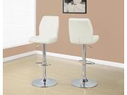 Monarch Specialties Barstool set Of Two White Chrome Metal Hydraulic Lif