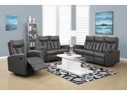 Monarch Specialties Reclining Love Seat Charcoal Grey Bonded Leather M