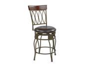 Office Star 24 Cosmo Metal Swivel Barstool In Espresso Faux Leather Seat