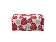 Diamond Sofa Scarlett Rectangular Ottoman in Patterned Fabric in Rouge Floral