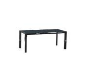 Diamond Sofa Carbon Glass Top Extension Dining Table with Metal Frame in Grey
