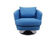 Moes Home Collection Penny Fabric Swivel Chair In Blue