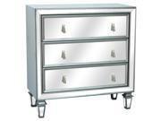 Crestview Hollywood 3 Drawer Gunmetal And Mirrored Chest