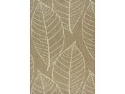 Kalora Coast Brown Cream Fossil Leaves Flatweave Rug 2 foot 8 inch x 4 foot 11