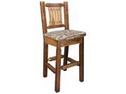 Montana Woodworks Homestead Upholstered Seat Barstool with Back in Wildlife Stai
