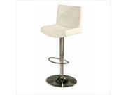 Pastel Furniture Versailles Hydraulic Barstool in Chrome Metal Upholstered in White QLVR219279978