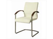 Pastel Akasha Side Chair Stainless Steel Walnut Veneer Pu Ivory