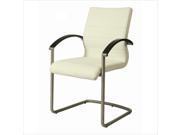 Pastel Akasha Side Chair Stainless Steel Wenge Veneer Pu Ivory