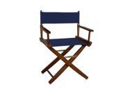 Yu Shan Extra wide Premium Directors Chair Mission Oak Frame with Navy Color Cov
